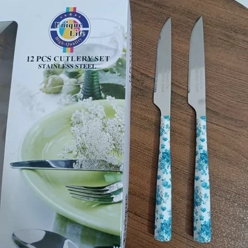 کارد میوه خوری 12 عددی آبی یونیک طرح سرامیکی .چاقو آشپزخانه .چاقو پذیرایی. ست چاقو