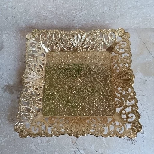 سینی سیلور مربع طلایی شکلات خوری (بیسکوییت خوری) سیلور دلونی مدل ایتالیا