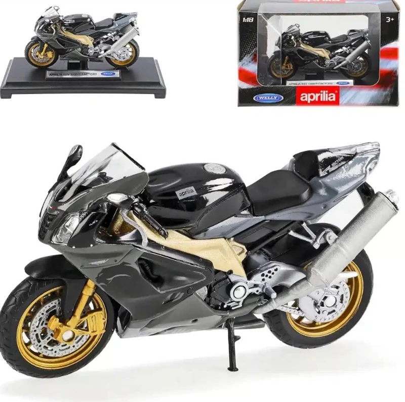 ماکت موتور آپریلا RSV1000 فکتوری فلزی ویلی 118 تک جعبه Welly Diecast Motorcycle Aprilia RSV1000 FACTORY 118