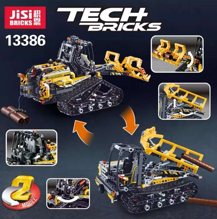 لگو مدل بولدوزر زنجیری Tracked Loader برند Jisi Bricks - کد 13386