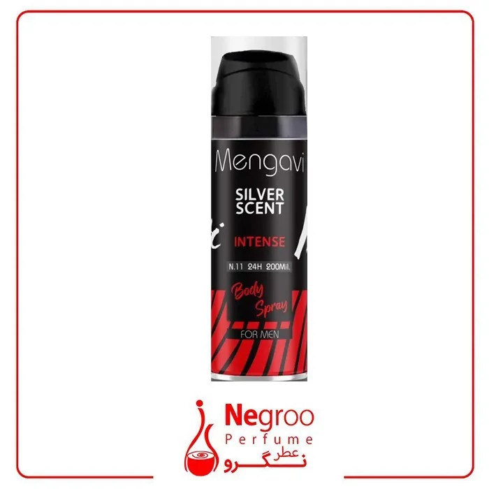اسپری بدن مردانه Mengavi مدل SILVER SCENT حجم 200 میل