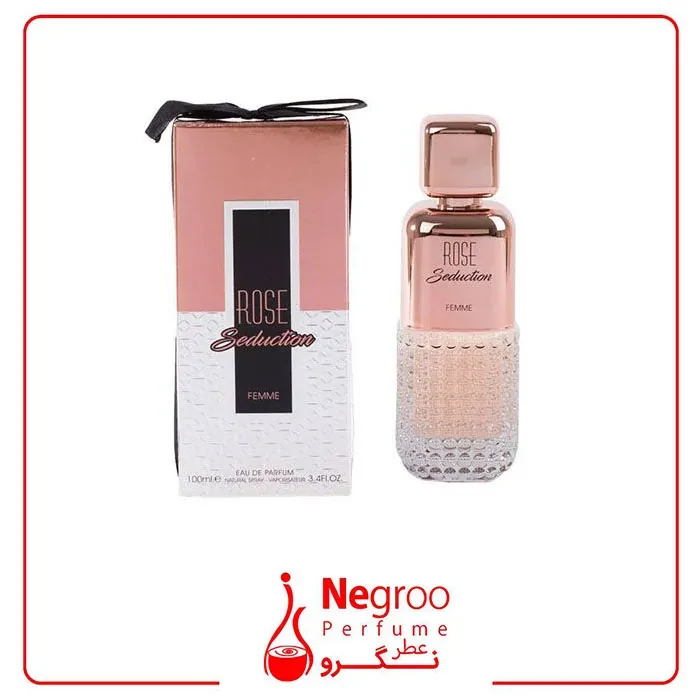ادوپرفیوم فراگرنس ورد رز سداکشن Rose seduction قهوه ای زنانه حجم 100 میلی لیتر