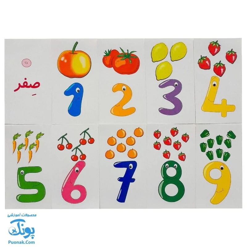 فلش کارت آموزش اعداد 0 - 9 وایت بردی سه سری کارت- نشر استادیار - پونک