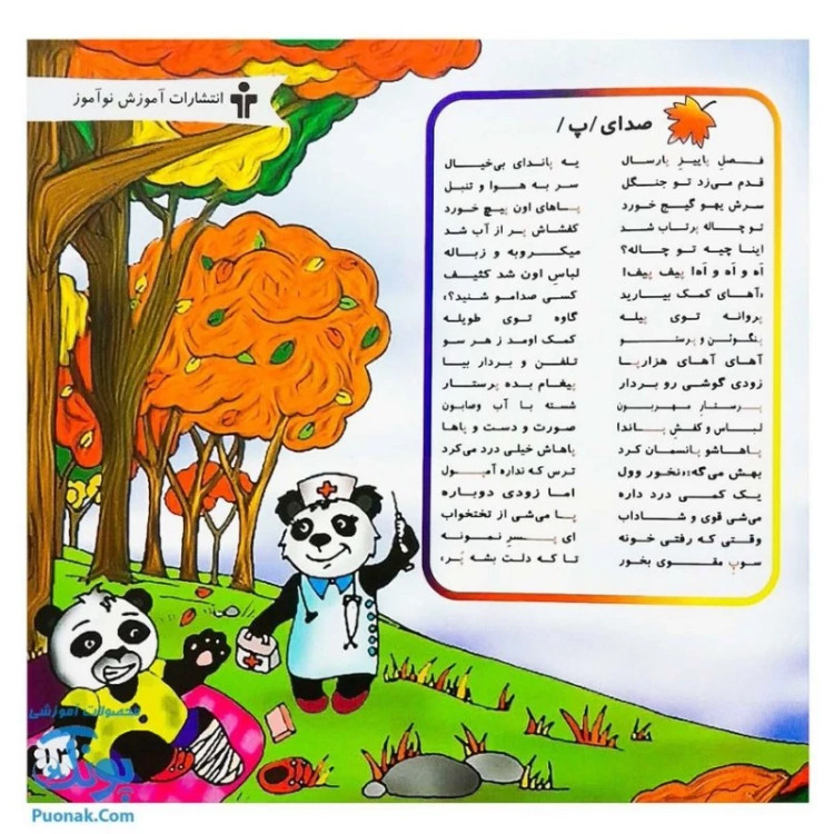 کتاب ترانه های صداهای گفتار (یادگیری صداهای گفتار با شعر از سری آموزش گفتار و زبان) نشر آموزش - پونک