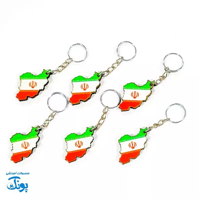 جاکلیدی نقشه ایران چوبی بسته 6 عددی