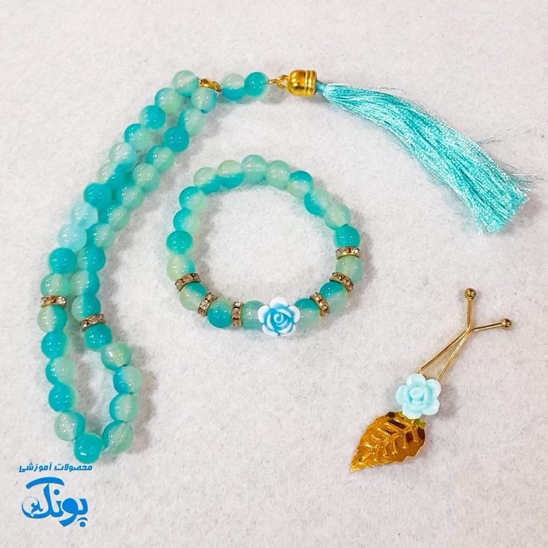 گیفت ست تسبیح و دستبند و گیره روسری (رنگارنگ)