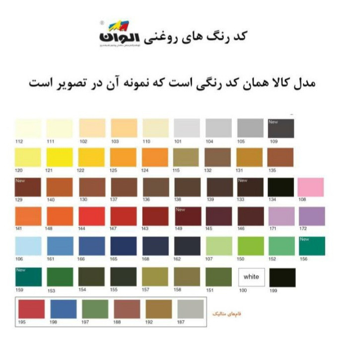 رنگ روغنی آبی آسمانی الوان مدل 106 حجم 250 میلی لیتر
