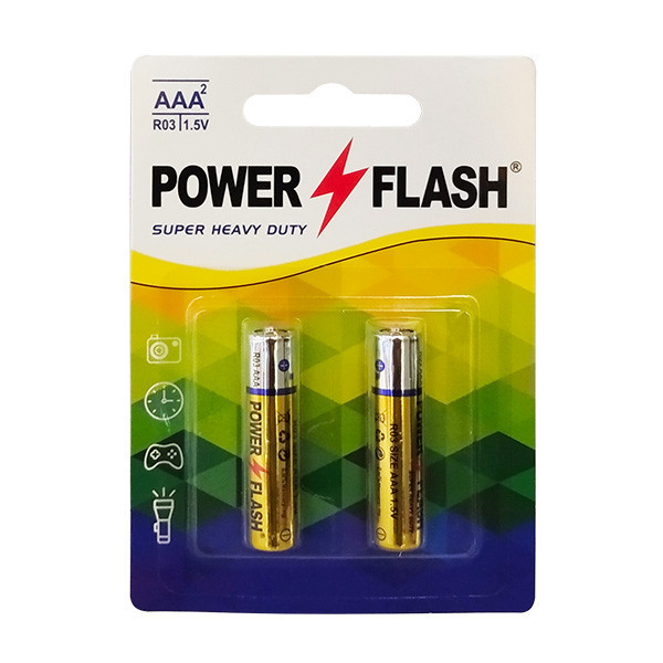 باتری نیم قلمی پاور فلش مدل Heavy Duty بسته 8 عددی