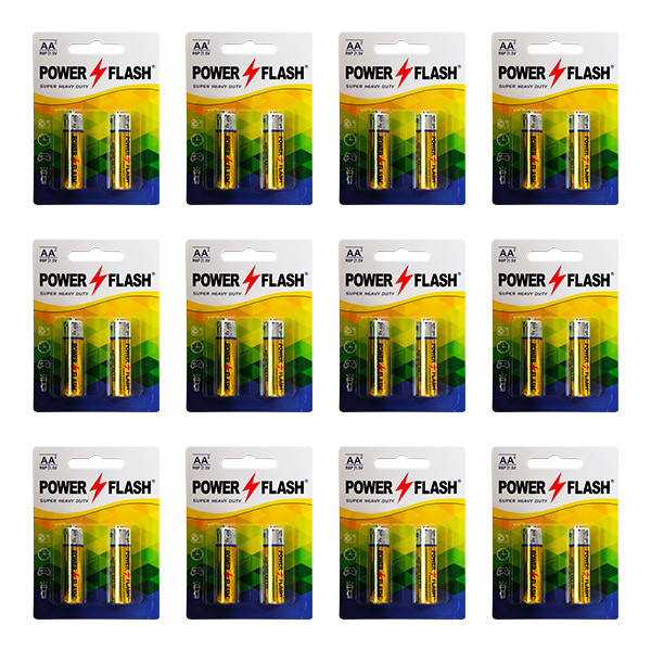 باتری قلمی پاور فلش مدل Heavy Duty بسته 24 عددی