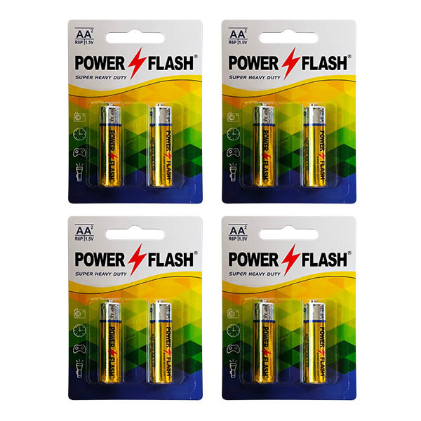 باتری قلمی پاور فلش مدل Heavy Duty بسته 8 عددی