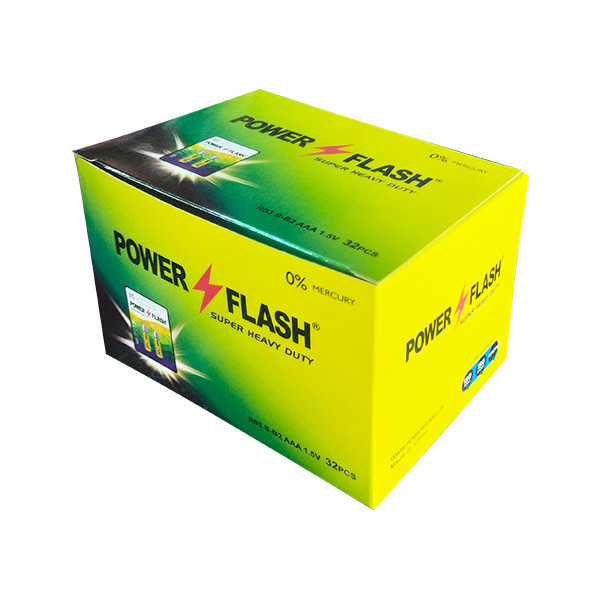 باتری نیم قلمی پاور فلش مدل Heavy Duty بسته 4 عددی