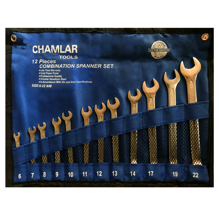 مجموعه 12 عددی آچار یک سرتخت یک سر رینگی چملر کد CM 6-22M