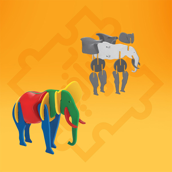ساختنی فکرآذین مدل سه بعدی سازوباز طرح شیر و فیل