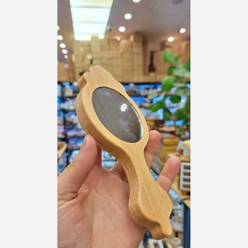آینه چوبی دسته دار لوکس