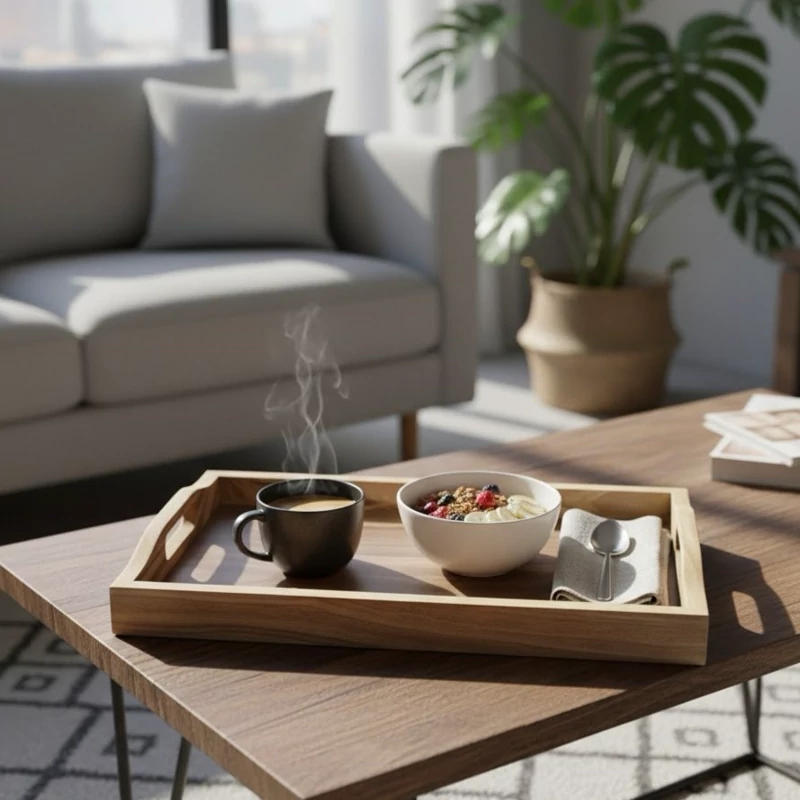 سینی مستطیل چوبی