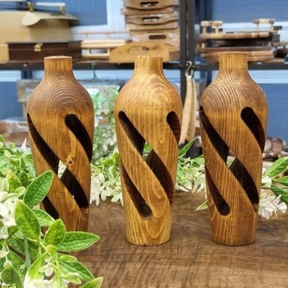 گلدان چوبی اسپیرال