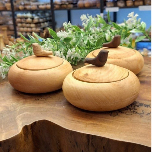 قندان چوبی پرنده دار