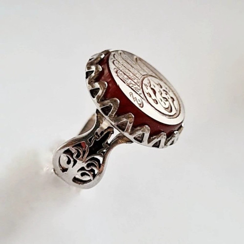 انگشتر نقره مردانه عقیق قرمز 876