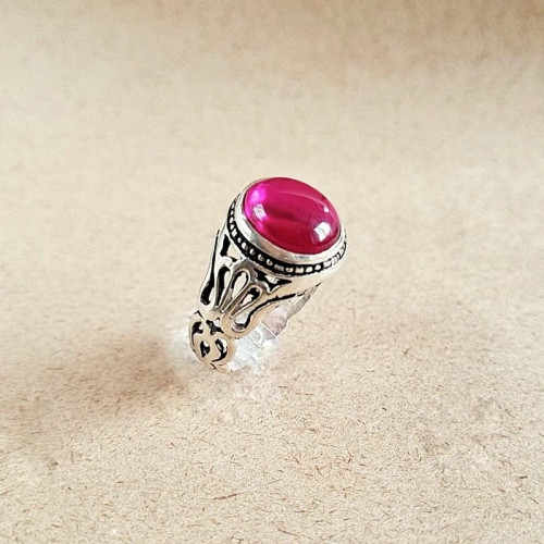 انگشتر نقره مردانه نگین یاقوت6