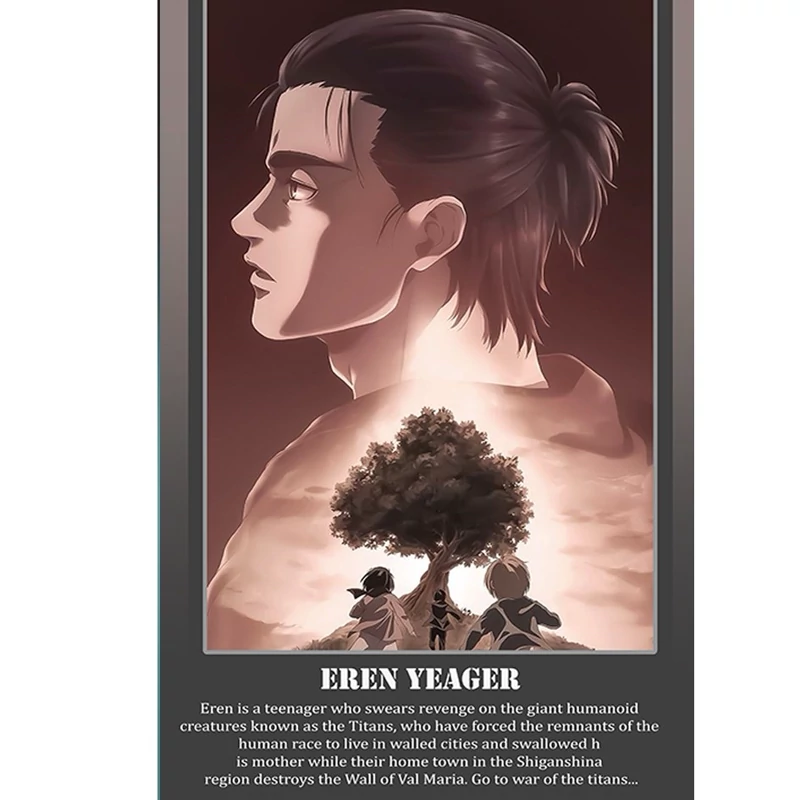 پوستر بایو برد مدل انیمه اتک ان تایتان  Attack on Titan طرح ارن یگر Eren Jaeger کد 80