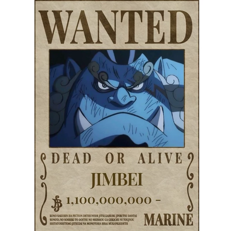 پوستر مدل تحت تعقیب انیمه وان پیس One piece  طرح جینبه Jinbe کد 26