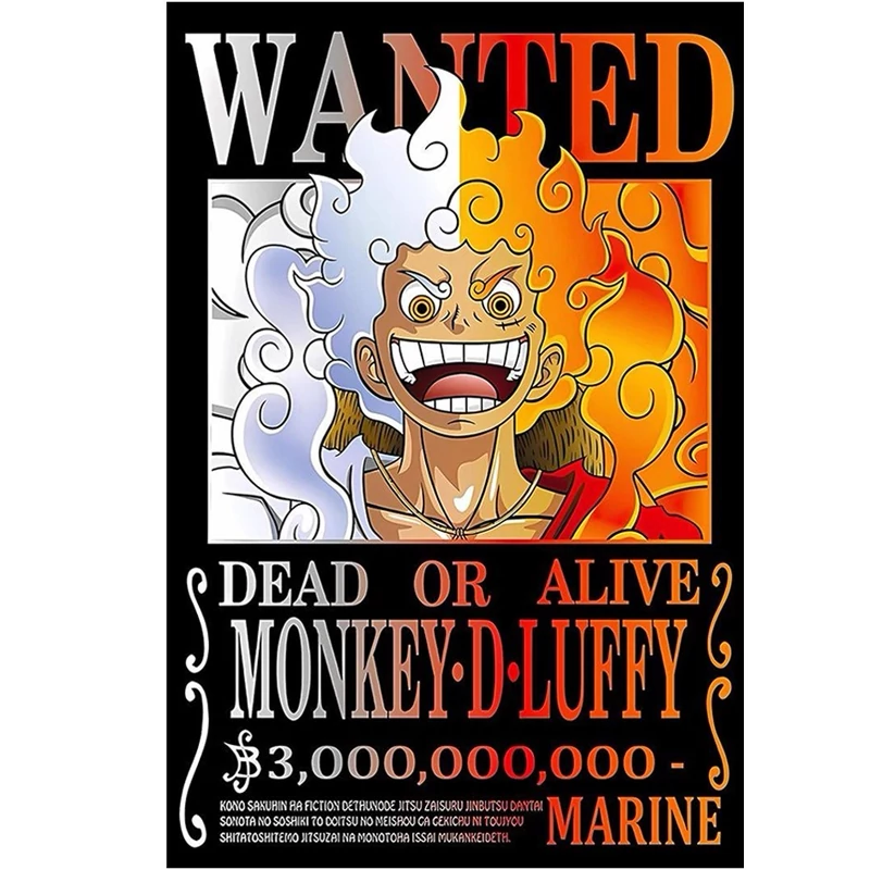 پوستر مدل تحت تعقیب انیمه وان پیس One piece  طرح لوفی Luffy کد 76