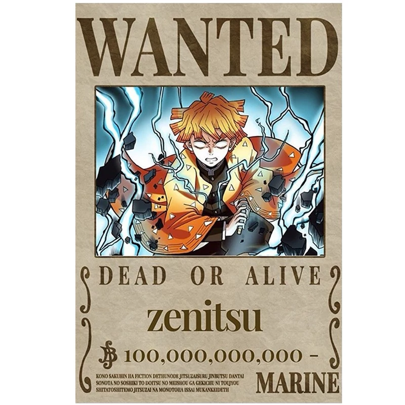 پوستر مدل تحت تعقیب انیمه شیطان کش demon slayer طرح زنیتسو Zenitsu کد 429