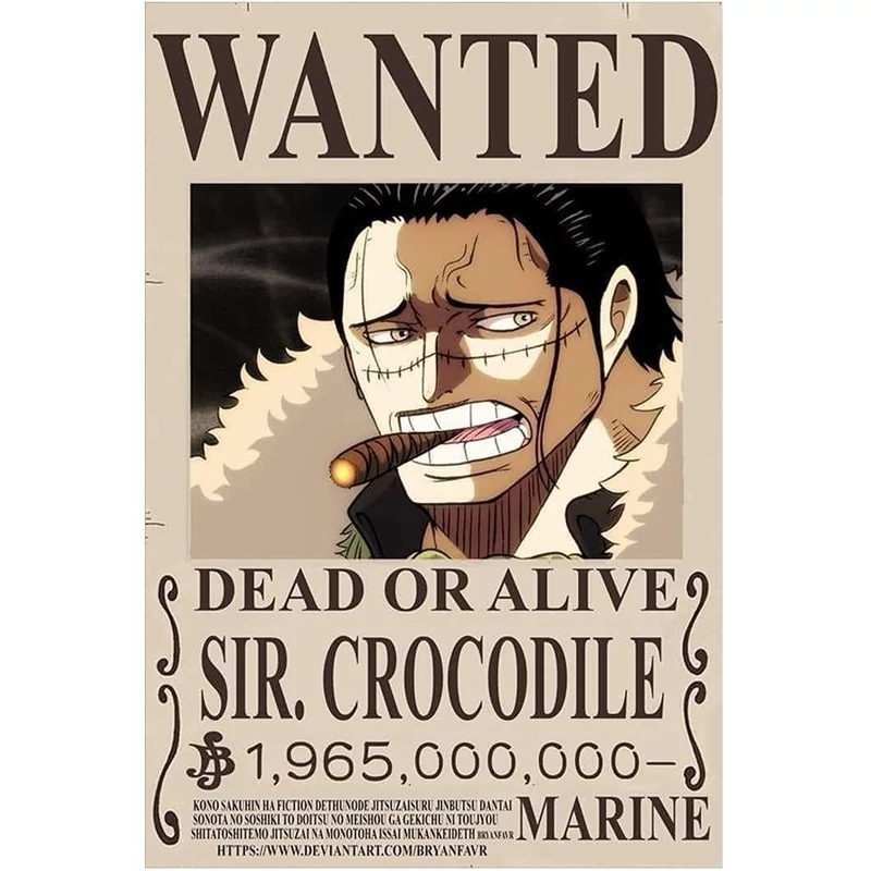 پوستر مدل تحت تعقیب انیمه وان پیس One piece طرح کروکودایل Crocodile  کد 54