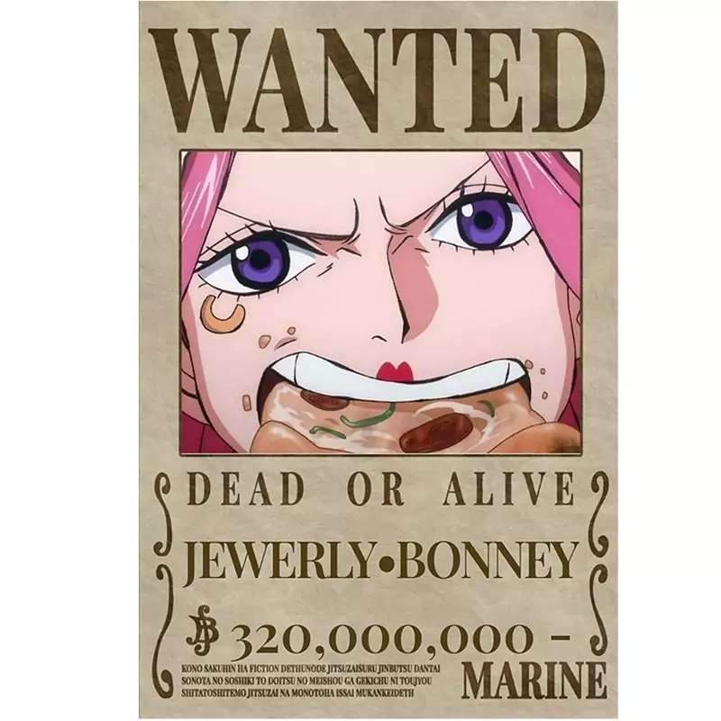 پوستر مدل تحت تعقیب انیمه وان پیس One piece طرح جولری بونی Jewelry Bonney کد 88