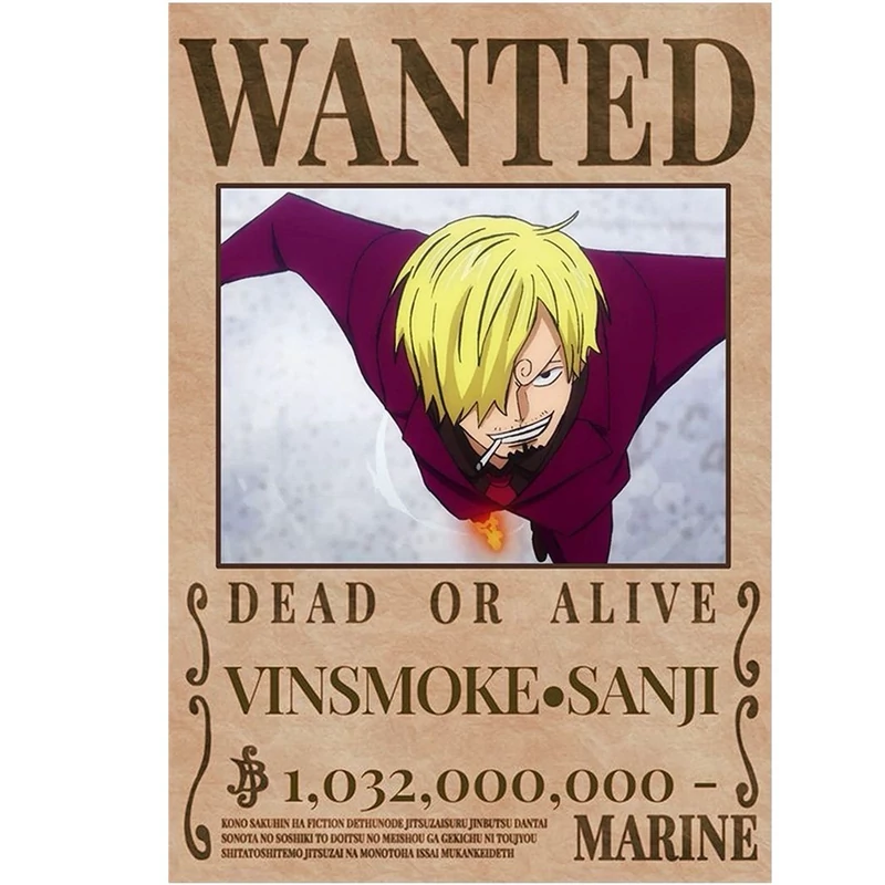 پوستر مدل تحت تعقیب انیمه وان پیس One piece طرح سانجی Sanji کد 96