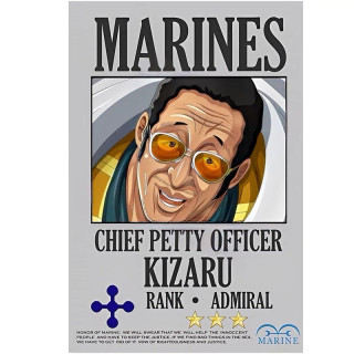 پوستر مدل ادمیرال نیروی دریایی انیمه وان پیس One piece طرح کیزارو Kizaru کد 62