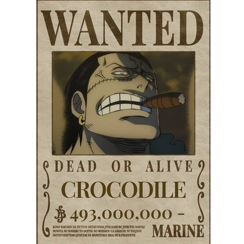 پوستر مدل تحت تعقیب انیمه وان پیس One piece  طرح کروکودایل Crocodile کد 30