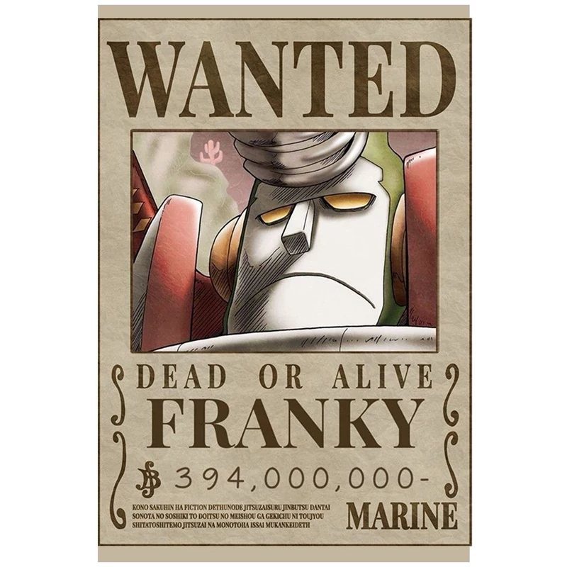 پوستر مدل تحت تعقیب انیمه وان پیس One piece  طرح فرانکی Franky  کد 923