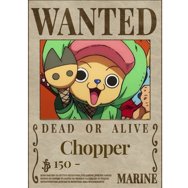 پوستر مدل تحت تعقیب انیمه وان پیس One piece  طرح   چوپر Chopper کد 28