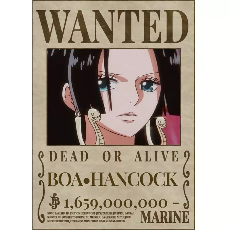پوستر مدل تحت تعقیب انیمه وان پیس One piece طرح بوا هانکوک Boa Hancock  کد 2