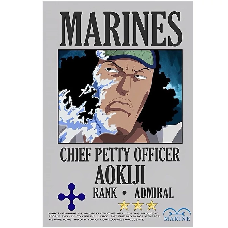 پوستر مدل ادمیرال نیروی دریایی انیمه وان پیس One piece  طرح آئوکیجی Aokiji کد 71