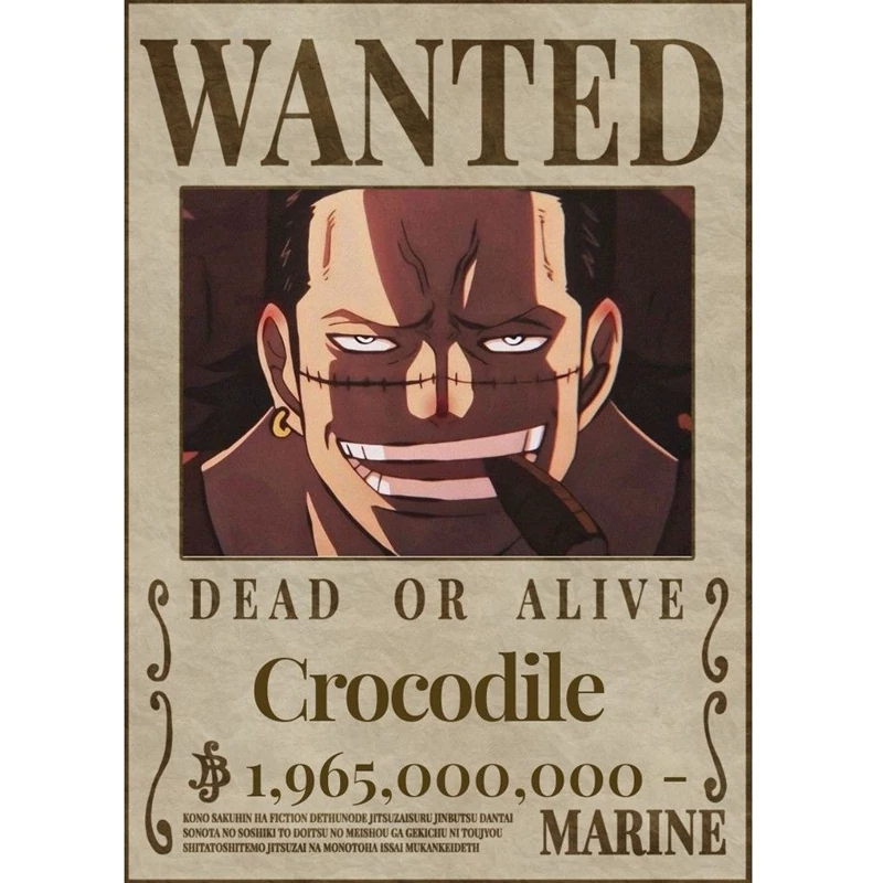 پوستر مدل تحت تعقیب انیمه وان پیس One piece  طرح کروکودایل Crocodile کد 21