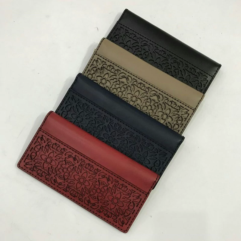 کیف پول اسلیمی برش خورده با چرم طبیعی گاوی ممتاز بصورت نیمه آماده