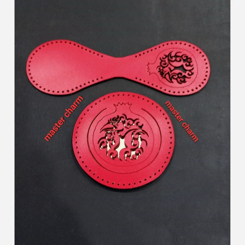 چرم طبیعی نیمه آماده ست کاور آینه و جاکلیدی یلدا برش خورده با چرم گاوی