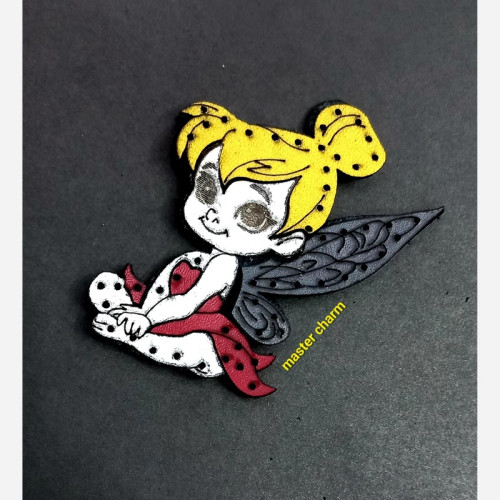 چرم طبیعی نیمه آماده جاکلیدی فرشته برش خورده با چرم ممتاز گاوی