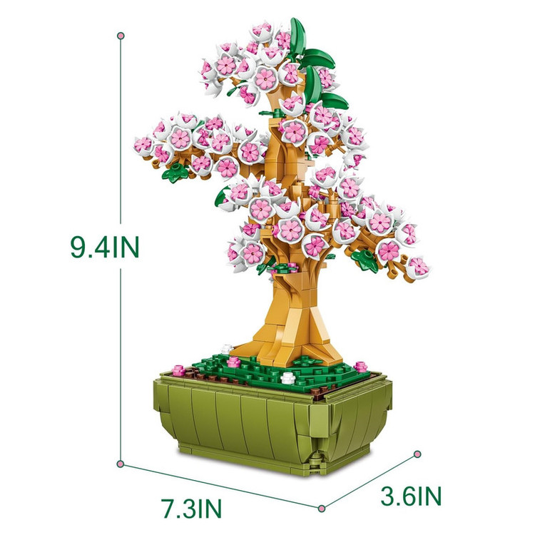ساختنی 563 تکه ژنگبو مدل بونسای درخت گیلاس طرح Sakura کد 9111A