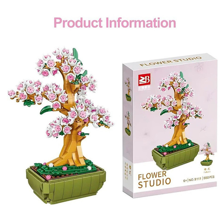 ساختنی 563 تکه ژنگبو مدل بونسای درخت گیلاس طرح Sakura کد 9111A