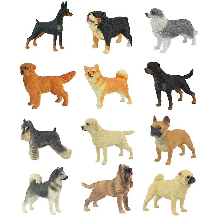 فیگور مدل سگ های اهلی طرح My Pet Dogs ارتفاع 8 سانتی متر کد DO955 مجموعه 12 عددی