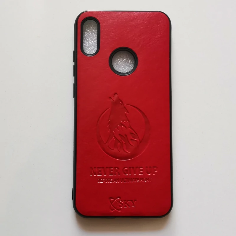 قاب طرح چرمی ژله ای درجه یک قرمز wolf گوشی هوآوی Y6 prime 2019 و Honor 8A