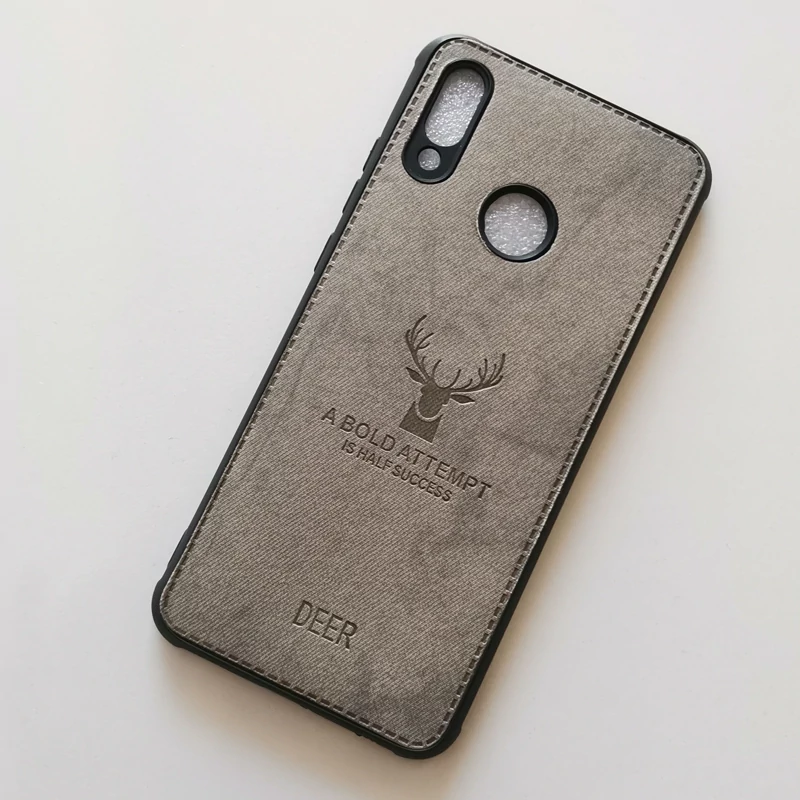 قاب طرح پارچه ای طوسی مناسب گوشی هوآوی Psmart 2019 و Honor 10 lite