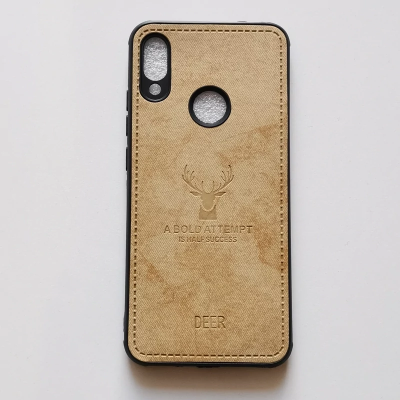 قاب طرح پارچه ای گوزنی رنگ خردلی گوشی شیائومی Redmi note 7