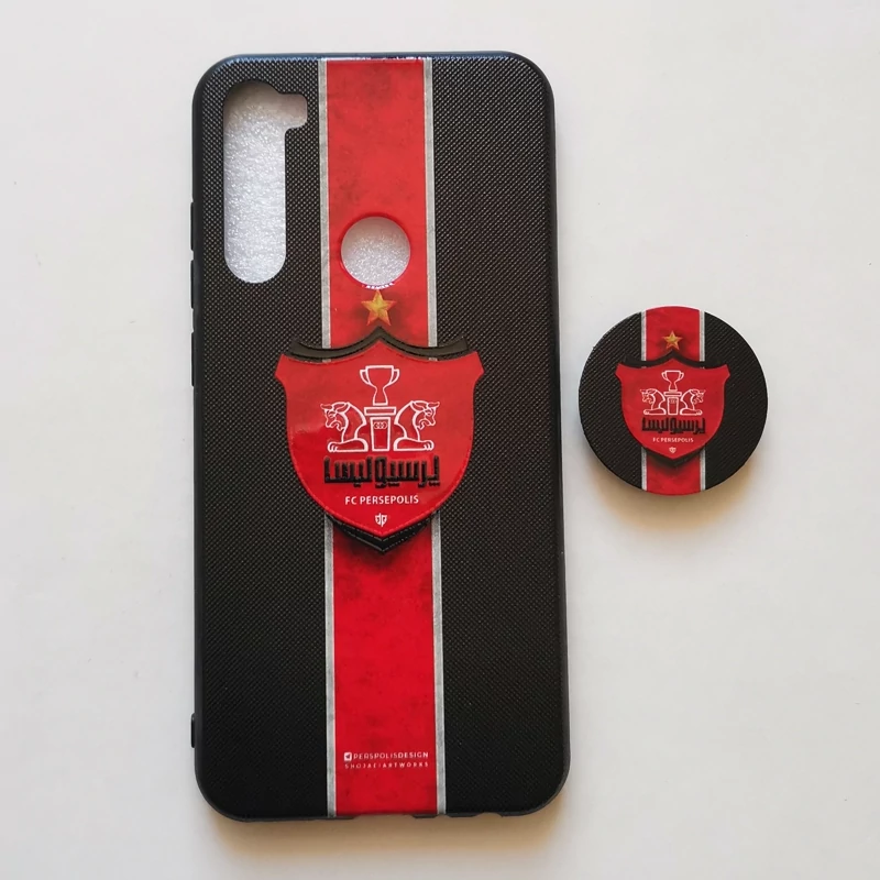 قاب طرحدار پاپ سوکت دار  پرسپولیس گوشی شیائومی Redmi note 8