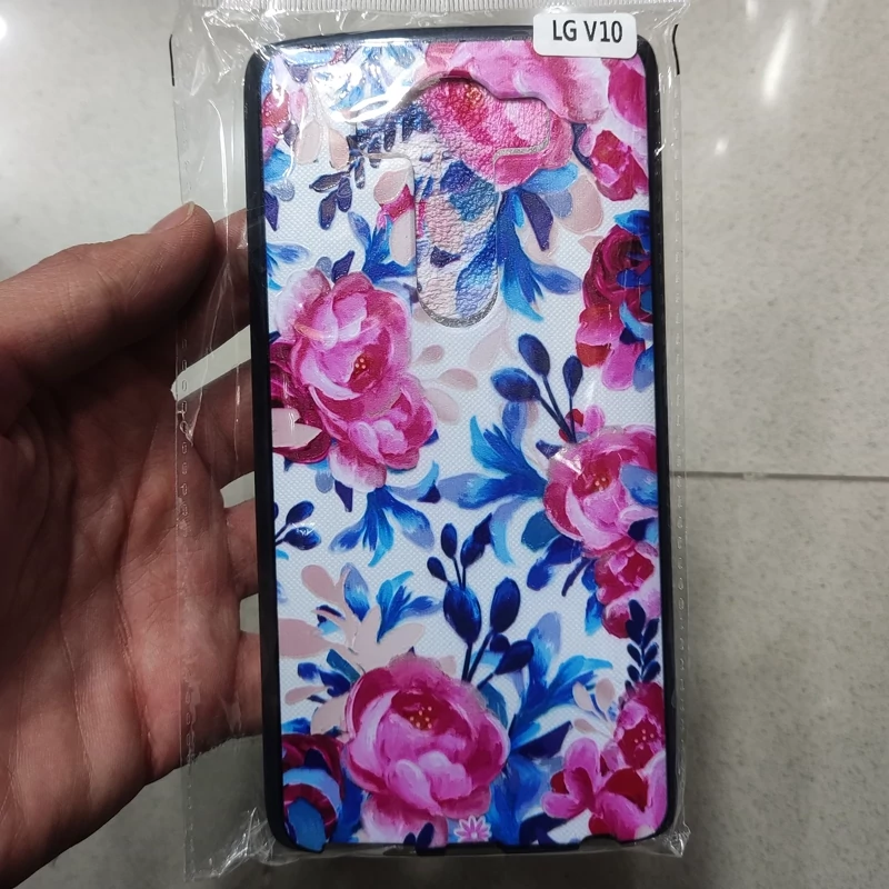 قاب طرحدار ژله ای گل مناسب گوشی ال جی V10