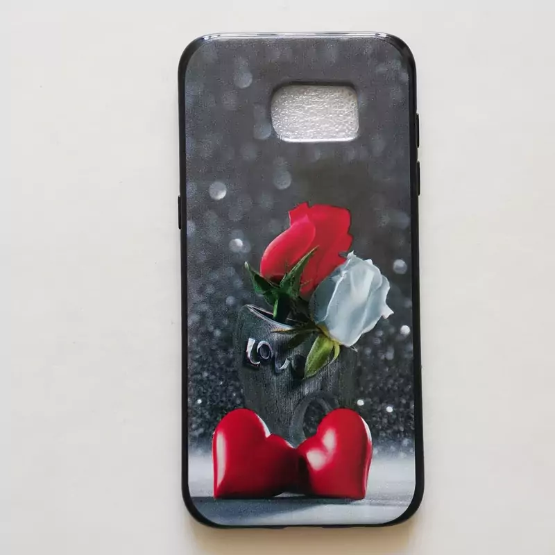 قاب طرحدار  ژله ای براق گلدار گوشی سامسونگ S7 edge