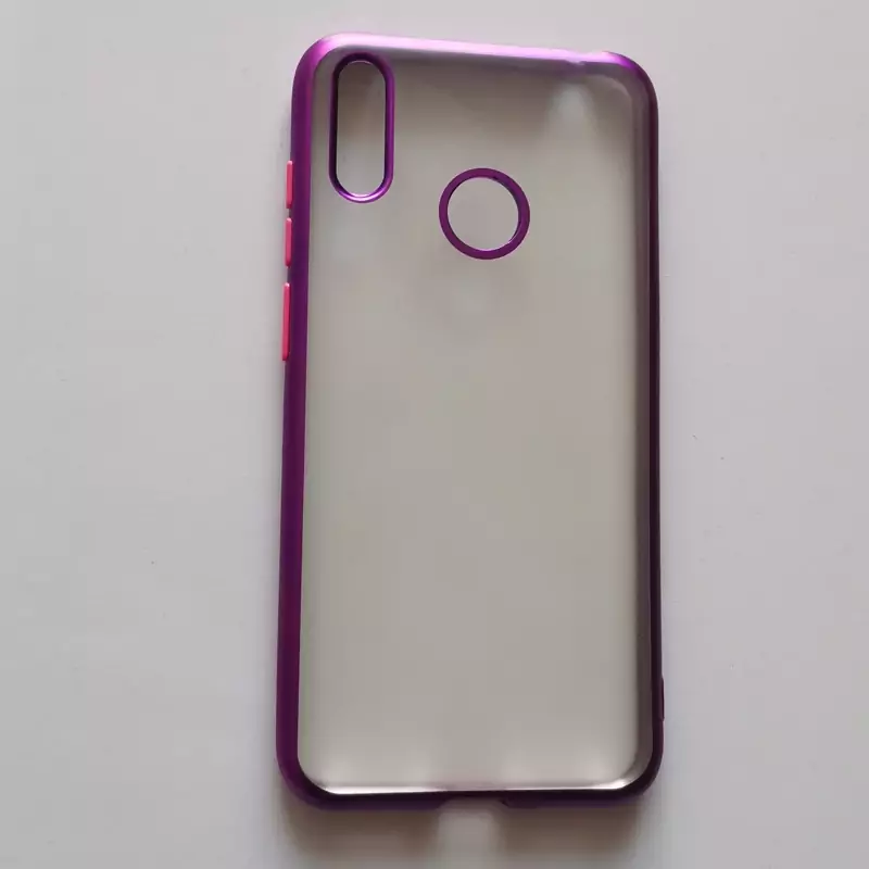 قاب ژله ای شفاف درجه یک بامپر بنفش گوشی هوآوی Y7 prime 2019